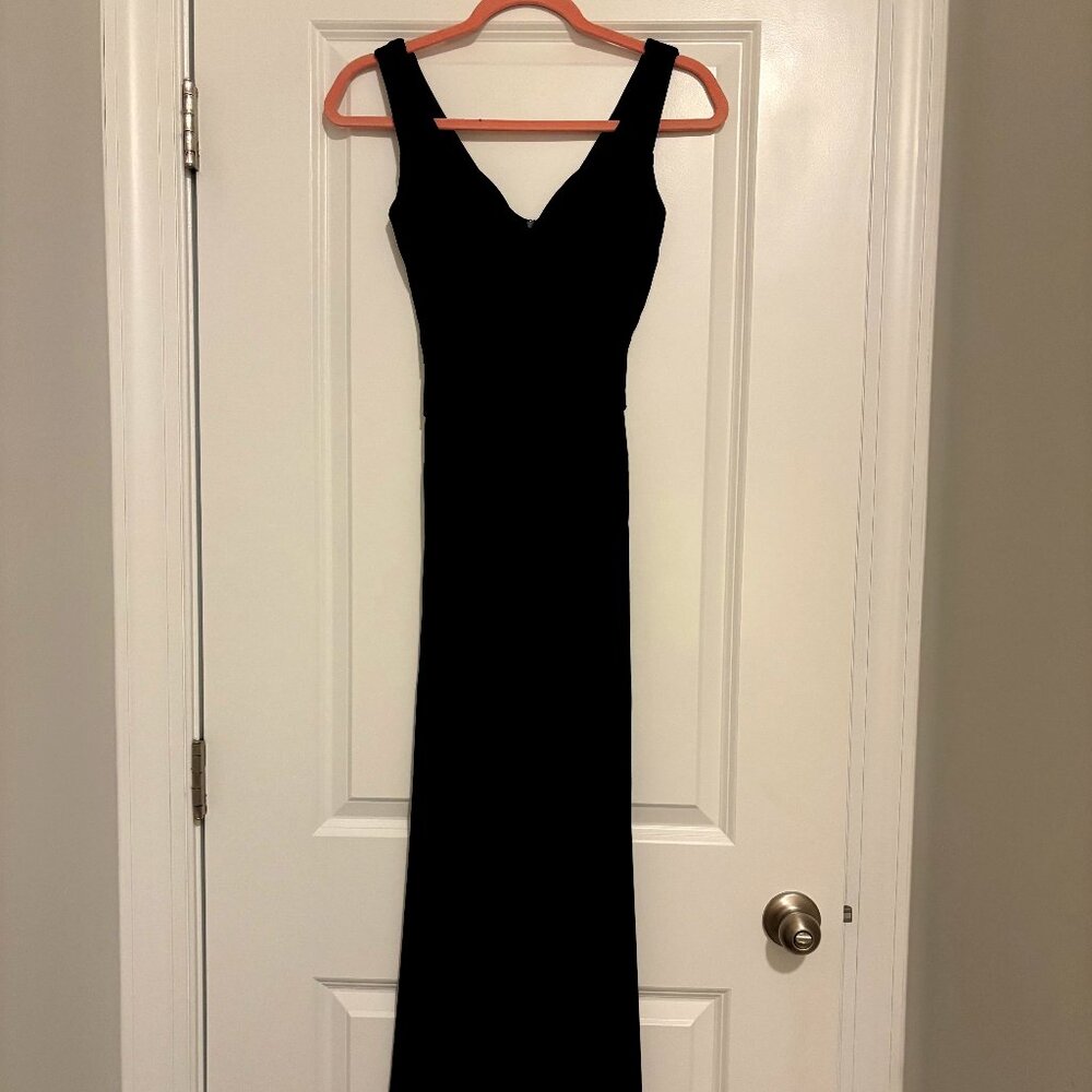 Floor length black dress